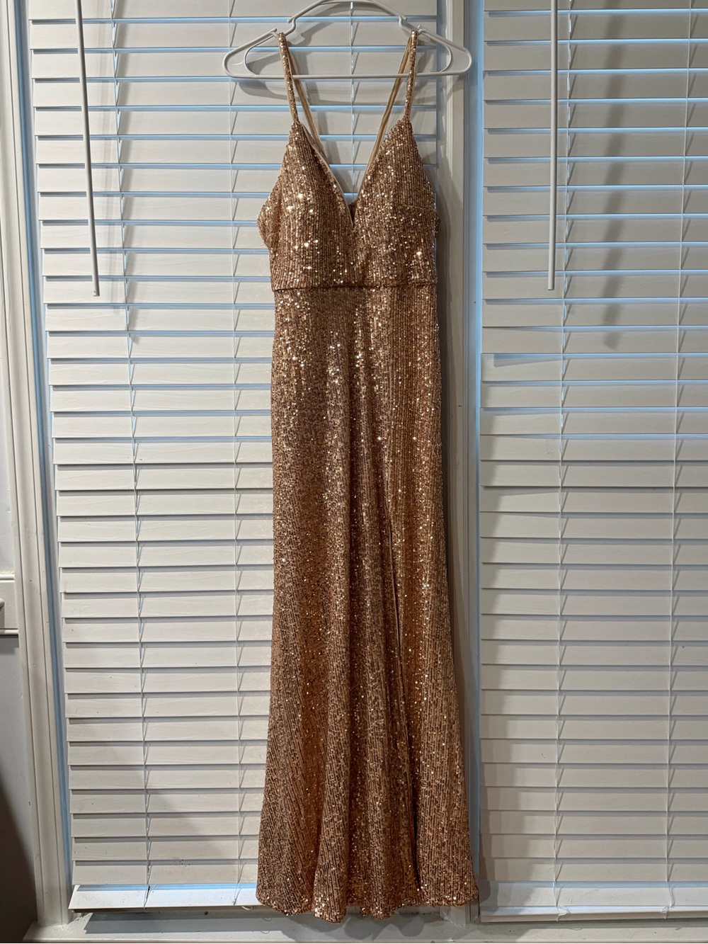 Morgan & Co. Rose Gold Sequin Prom Dress 🎊 Size 1 🎊